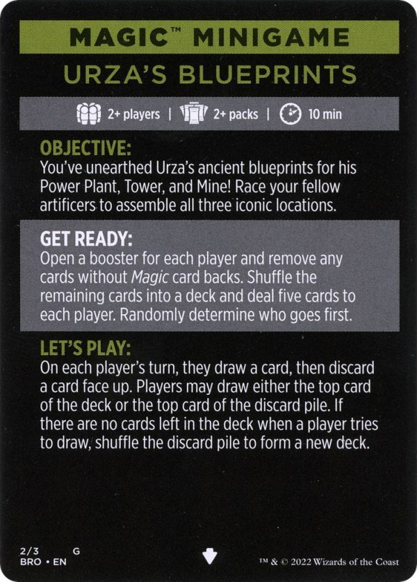 Urza s Blueprints (Magic Minigame) [The Brothers  War Minigame] Cheap