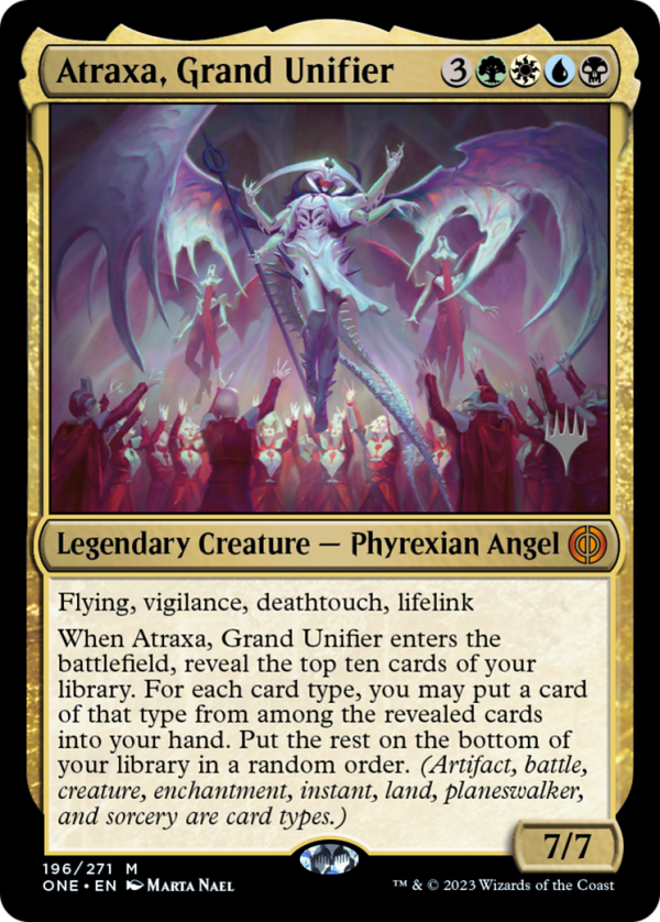 Atraxa, Grand Unifier (Promo Pack) [Phyrexia: All Will Be One Promos] Supply