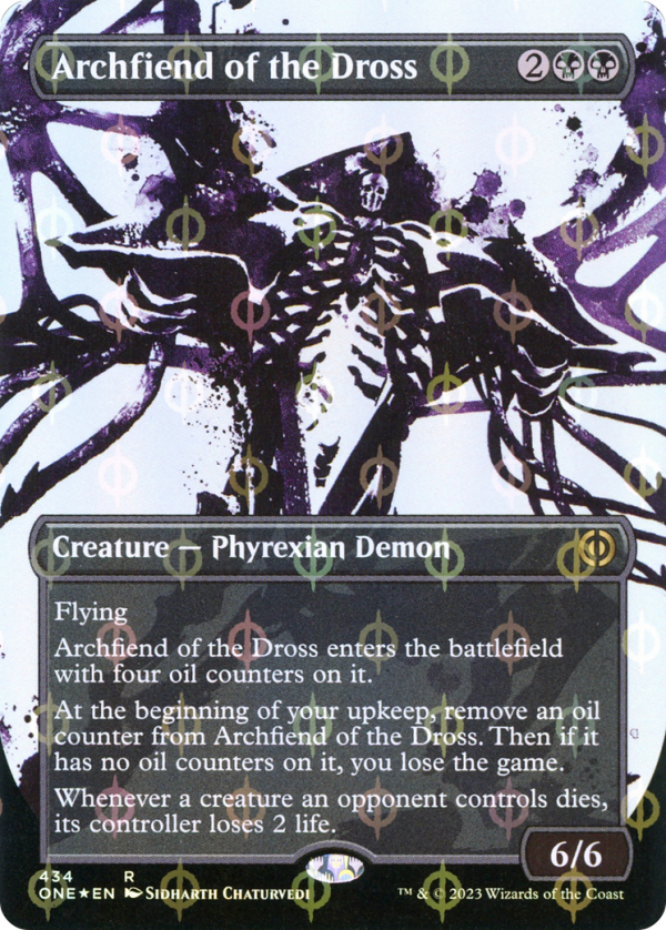 Archfiend of the Dross (Borderless Ichor Step-and-Compleat Foil) [Phyrexia: All Will Be One] Sale